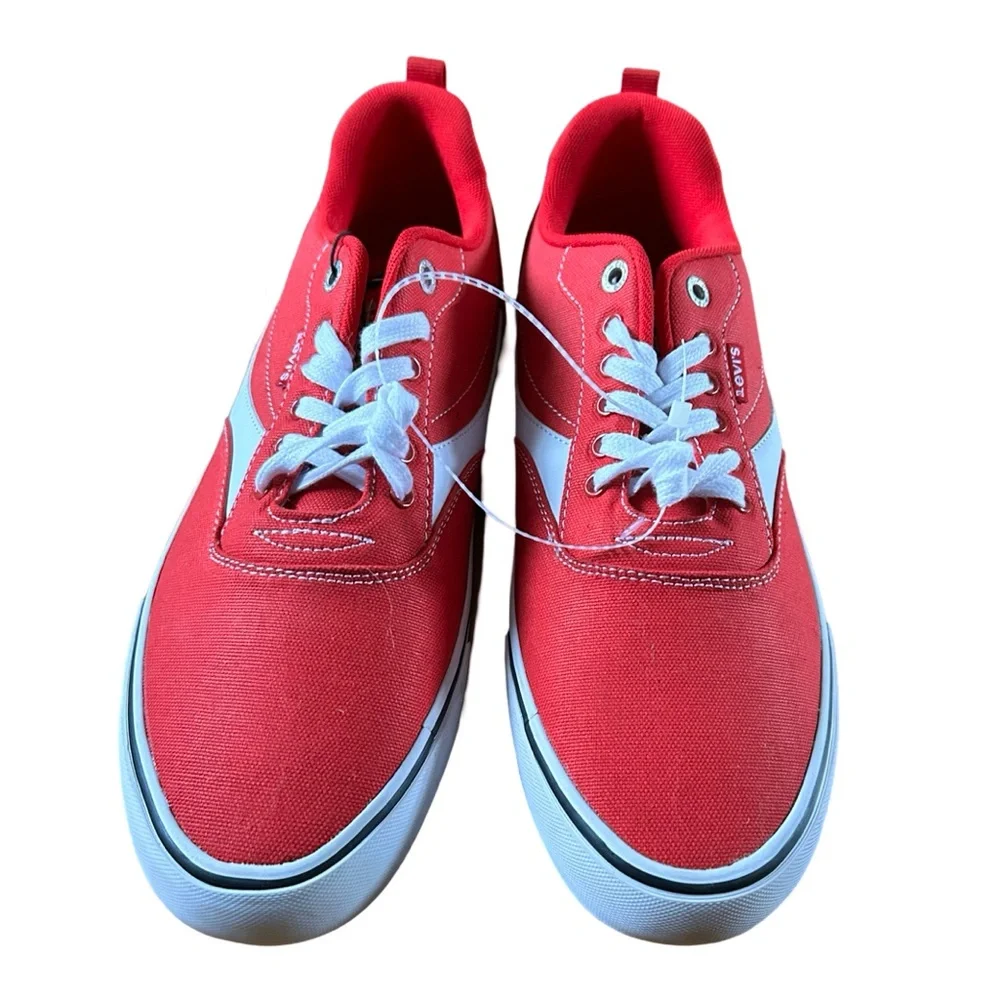 Men’s Levi’s Red White Canvas Sneakers Size 12 ASO Stranger Things